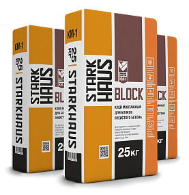 Клей монтажный для блоков и ячеистого бетона BLOCK 25кг, StarkHaus